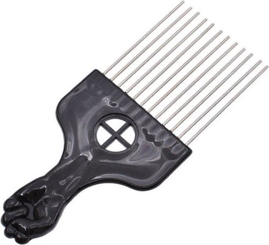 Afro kam met metalen tanden opvouwbaar Afro Pick Comb
