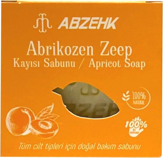 Abzehk Bio natuurlijk Handzeep Blokzeep Abrokozen  (Apricot Soap) 125gr