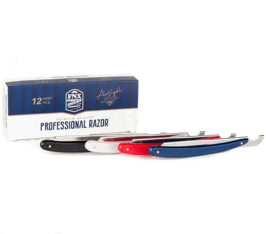FNX PREMIUM Klassiek Open Scheermes -Scheermes Houder PROFESSIONAL STRAIGHT ROZOR scheermes  Zwart