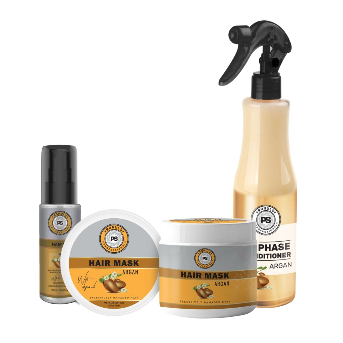 Ronuls Professional Argan shampoo Hair Oil Hair Mask Two Phase Conditioner set