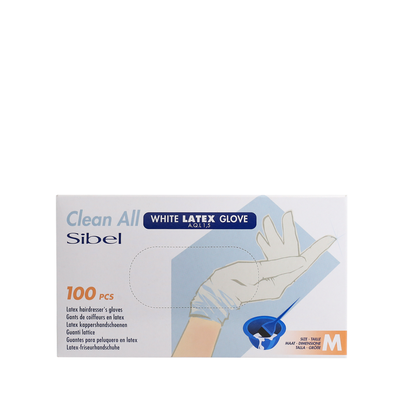 Sibel Handschoenen Latex M wit 100st