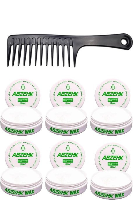 Cire coiffante mate Abzehk (6 pièces) + peigne coiffant offert