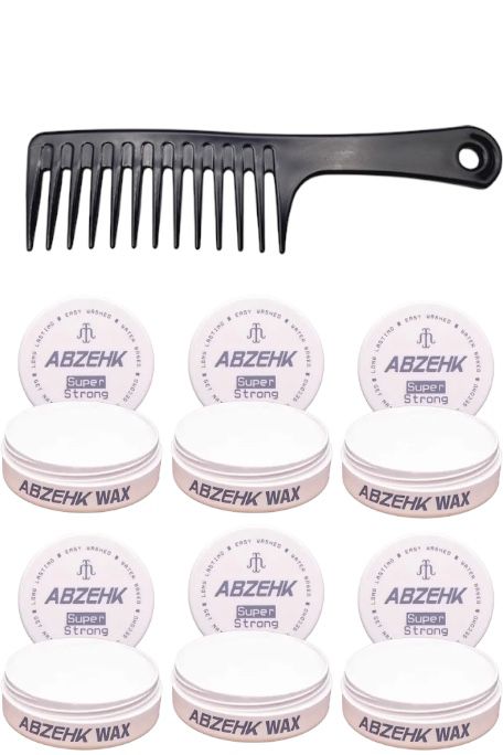 Abzehk  Grey Super Strong Hair Styling Wax 6 Stuks + Gratis Styling Kam