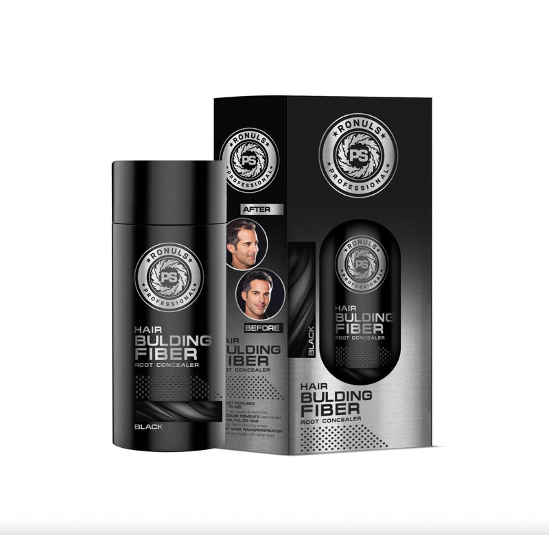 Ronuls Professionele Fibers hair building black zwart Haarvezel Haarvuller 50 gr