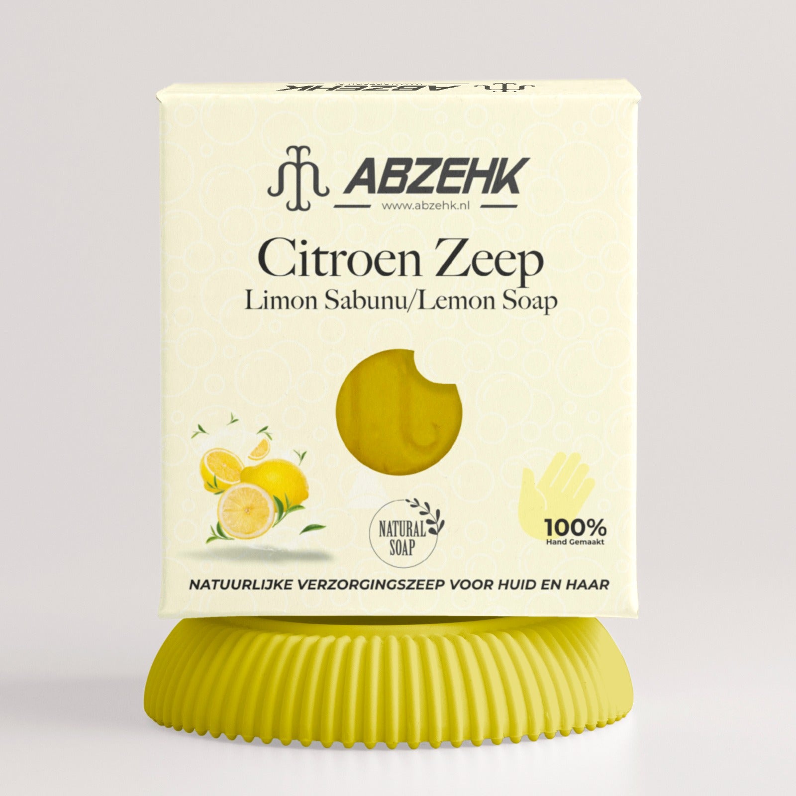 Abzehk Bio natuurlijk Handzeep Blokzeep Citroen ( Lemon) zeep 125gr