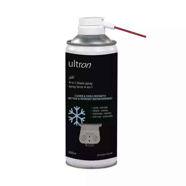 ULTRON Clippers Clean & Cool Blade Spray 400ml - voor Tondeuse en Trimmer Onderhoud - Snijmes Reiniger